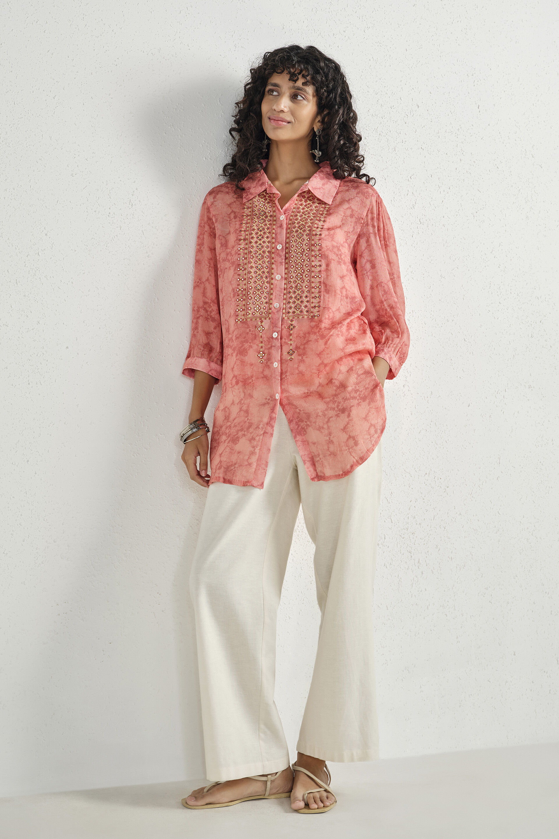Tanvika Pink Shirt Tunic, Pink, image 3